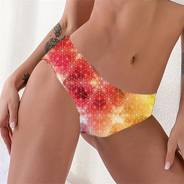 Colorful Panties Women Cube Sexy Geometry Pantys Street Seamless