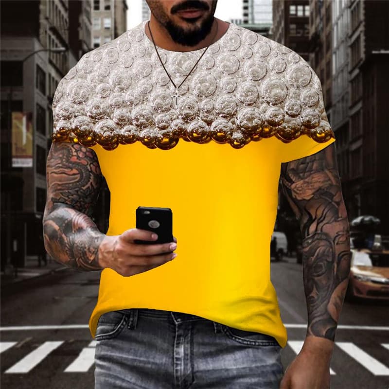 
Beer T shirt Men Novel Funny T shirts Hip Hop T-shirts 3d Harajuku Shirt Print
                