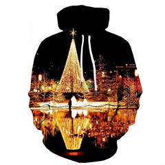 New Year Sweatshirts men Christmas Hoody Anime City 3d Printed Colorful Hoodie Print