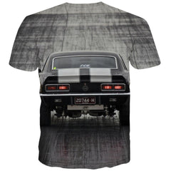 Racing Car T-shirt Men Metal Tshirt Printed City Tshirt Anime Gray T shirts Funny Retro Tshirts Casual