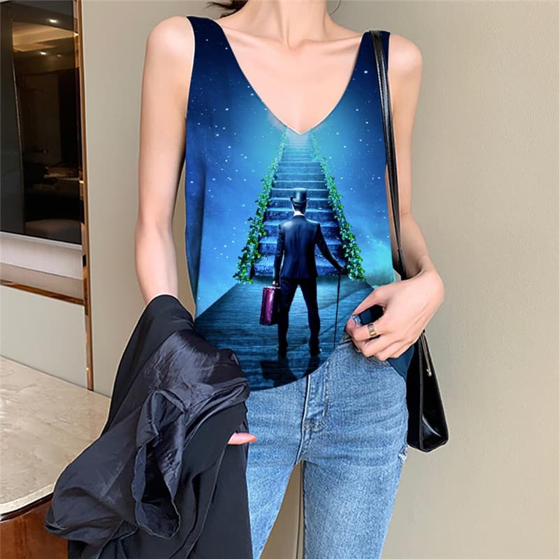 
Galaxy Tank Top Women Space Anime Clothes Universe Vest Print Black Hole Sleeveless 3d
                