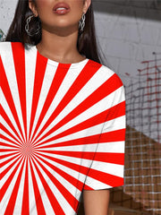 Dizziness T Shirt Women Abstract Punk Rock Stripe Summer Harajuku Funny T shirts