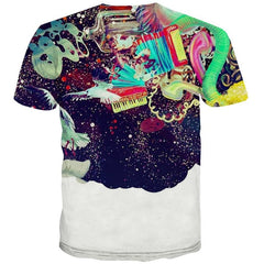 Astronaut T-shirt Men Galaxy Funny T shirts Colorful Tshirts Casual
