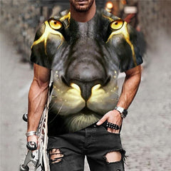 Lion T shirt Men Animal Anime Clothes Lightning Tshirts Casual Harajuku Shirt Print