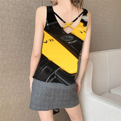 Metal Tank-Top women Engine Vest Printed Gear Tank Tops Casual Engine Sleeveless 3d