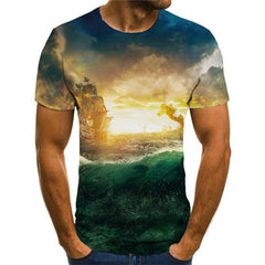 Leaves T-shirt Men National Flag Funny T shirts Colorful T-shirts 3d Art Shirt Print