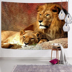 Lion Tapestry Animal Rug Wall Anime Home Tapestrys Lovely Wall Tapestry Family Tenture Mandala