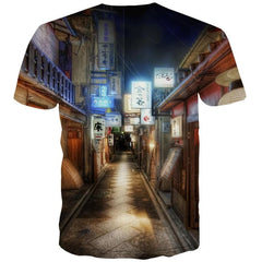 Japan T-shirt Men Landscape T-shirts 3d Harajuku Anime Clothes Mens Clothing