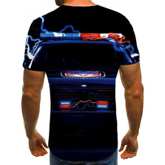 Car T shirt Men Lightning Shirt Print Hip Hop Tshirt Printed Harajuku Tshirts Casual