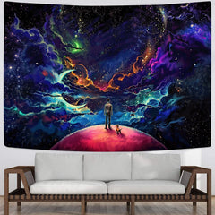 fantasy Tapiz space Tenture Mandala Galaxy Wall Tapestry Psychedelic Rug Wall Fantasy Home Tapestrys moon Tapestries Glow undefined Starry sky undefined star undefined
