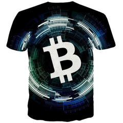 Bitcoin T-shirt Men Harajuku Tshirt Printed Black Shirt Print Hip Hop Anime Clothes