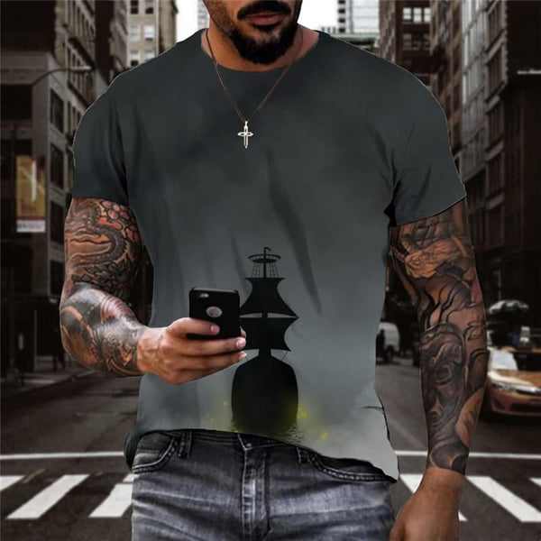 Pirate T-shirt Men Sail Tshirts Casual War Funny T shirts Ocean Shirt Print