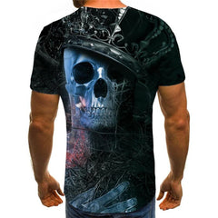 Skull T-shirt Men Skeleton Tshirts Casual Abstract Funny T shirts Gothic Tshirt Printed