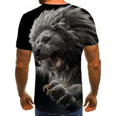 Lion T shirt Men Animal Anime Clothes Ferocious Funny T shirts Harajuku Shirt Print