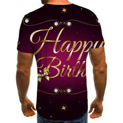 Happy Birthday T shirt Men Star Funny T shirts Party T-shirts 3d Hip Hop Tshirts Casual