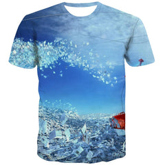 fishing T shirts Men fish Tshirts Novelty Short Sleeve Hip hop Digital O-neck - KYKU