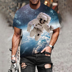 Astronaut T-shirt Men Galaxy Funny T shirts Space Anime Clothes Universe T-shirts 3d
