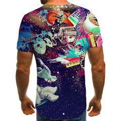 Astronaut T shirt Men Galaxy Anime Clothes Colorful Tshirt Printed Art Shirt Print