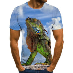 Lizard T shirt Men Animal T-shirts 3d Blue Sky Anime Clothes Harajuku Tshirts Casual