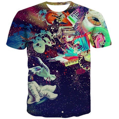 Astronaut T shirt Men Galaxy Anime Clothes Colorful Tshirt Printed Art Shirt Print