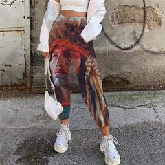 Indios Trousers Women Graffiti 3d Printed Art Casual Pant Colorful Trouser - KYKU