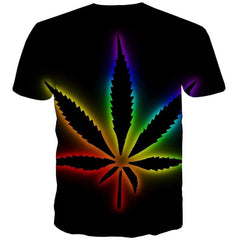 Leaves T-shirt Men Colorful Tshirts Casual Rainbow Shirt Print Harajuku T-shirts 3d