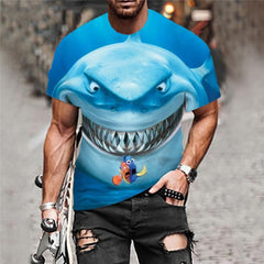 Shark T-shirt Men Ocean Tshirts Casual Animal T-shirts 3d Blue Funny T shirts Funny Tshirt Printed