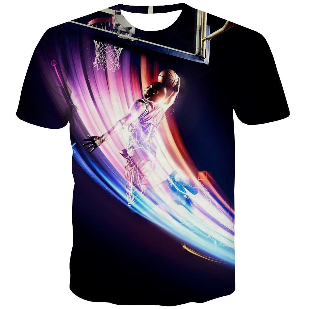 
Basketball T shirts Men Night View Shirt Print Galaxy Tshirts Novelty City Tshirts Casual
                