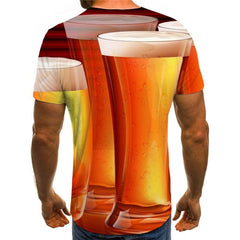 Beer T-shirt Men Harajuku T-shirts 3d Hip Hop Tshirt Printed Novel Shirt Print
