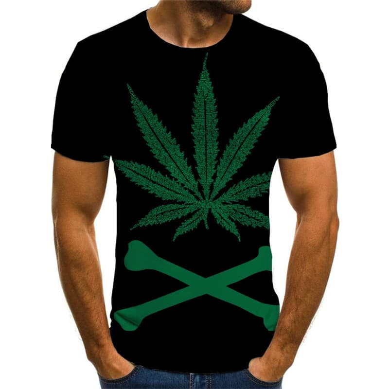 
Leaves T shirt Men Bone Funny T shirts Black Tshirts Casual Harajuku Anime Clothes
                