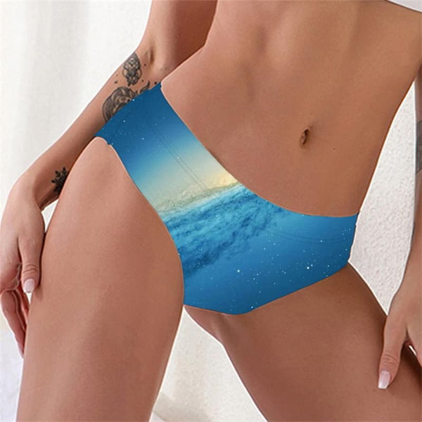 Galaxy Panties Women Space Lingerie Female Universe Underwear Blue Tanga