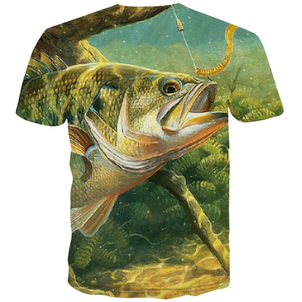 
fishing T-shirt Men fish T shirts Funny Bait Shirt Print Short Sleeve Hip hop - KYKU
                