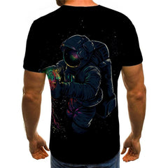 Astronaut T shirt Men Galaxy Tshirts Casual Black Anime Clothes Harajuku Funny T shirts