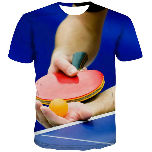 Pingpong T shirts Men Game Tshirt Printed Movement Shirt Print Short Sleeve