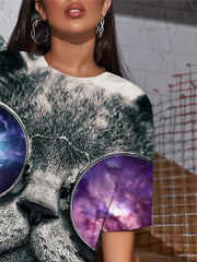 Cat T-shirt Women Animal T-shirts 3d Hip Hop Summer Harajuku Punk Rock Rock Funny T shirts
