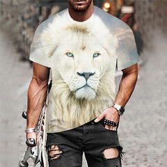 Lion T-shirt Men Animal Anime Clothes Harajuku Tshirt Printed Funny Funny T shirts