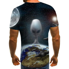 Galaxy T-shirt Men Space Funny T shirts Universe Shirt Print Earth Tshirts Casual
