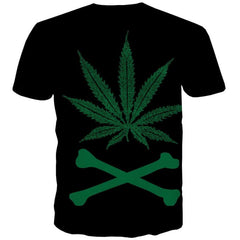 Leaves T shirt Men Bone Funny T shirts Black Tshirts Casual Harajuku Anime Clothes