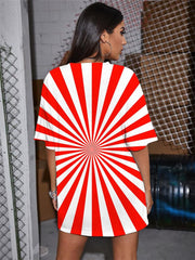 Dizziness T Shirt Women Abstract Punk Rock Stripe Summer Harajuku Funny T shirts