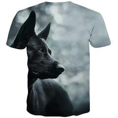Wolf T-shirt Men Animal T-shirts Graphic Lonely Tshirts Cool Hilarious Tshirts Novelty - KYKU