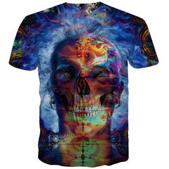 Skull T shirt Men Colorful T-shirts 3d Abstract Tshirt Printed Psychedelic Shirt Print