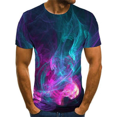 Abstract T-shirt Men Colorful T-shirts 3d Smoke Tshirts Casual Harajuku Shirt Print