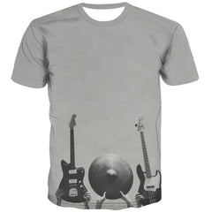 Music T shirts Men Instrument Tshirts Novelty Retro T-shirts Graphic Electronic Tshirts Casual