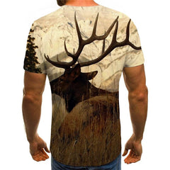 Animal T shirt Men Hunting Tshirt Printed Landscape Tshirts Casual Harajuku Shirt Print