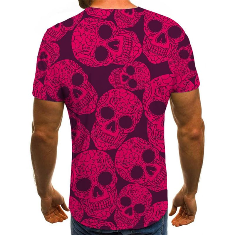 
Skull T shirt Men Rose Red Tshirt Printed Skeleton Anime Clothes Hip Hop T-shirts 3d
                