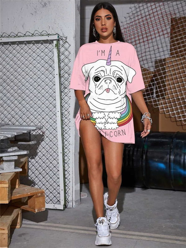 Unicorn T Shirt Women Animal Summer Rainbow Shirt Print Cloud Funny T shirts