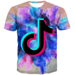 Douyin T-shirt Men Music T-shirts 3d Colorful Tshirts Casual Hip Hop Anime Clothes