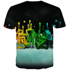 Colorful T-shirt Men Art Shirt Print Graffiti Tshirts Novelty Abstract Tshirts Casual Harajuku Tshirt Anime