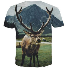 Deer T shirts Men Animal Tshirts Casual Harajuku T-shirts 3d Christmas Tshirt Printed - KYKU