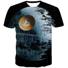 Bitcoin T shirt Men Earth Tshirt Printed Galaxy Anime Clothes Retro Funny T shirts
